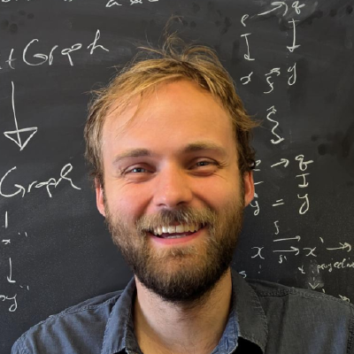 a picture of me in front of a blackboard